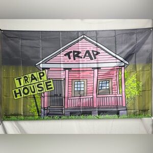 Trap House Banner Tapestry(polyester) 5x3Ft. With 4 Grommets